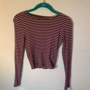 💚HOLLISTER Cropped Stripped Tight Fitted Top